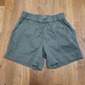 Everlane Shorts Women The Easy Short Pull On Organic Cotton Army Green Size 6